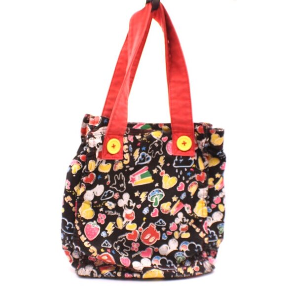 Disneyland Resort Mickey Mouse All Over Print Tote Bag 100% Cotton Book Bag Vtg - Picture 2 of 16